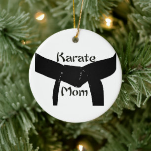 Mamma för Karate för kampsportsvartbälte Julgransprydnad Keramik