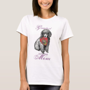 Mamma för miniatyrpudelhjärta t-shirt