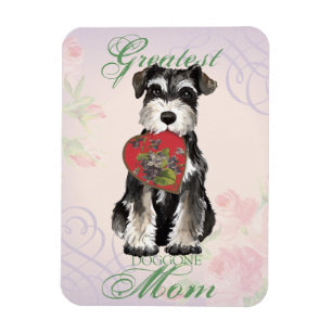 Mamma för miniatyrSchnauzerhjärta Magnet