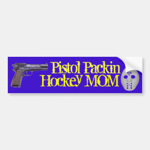 Mamma för pistolPackin hockey! Bildekal