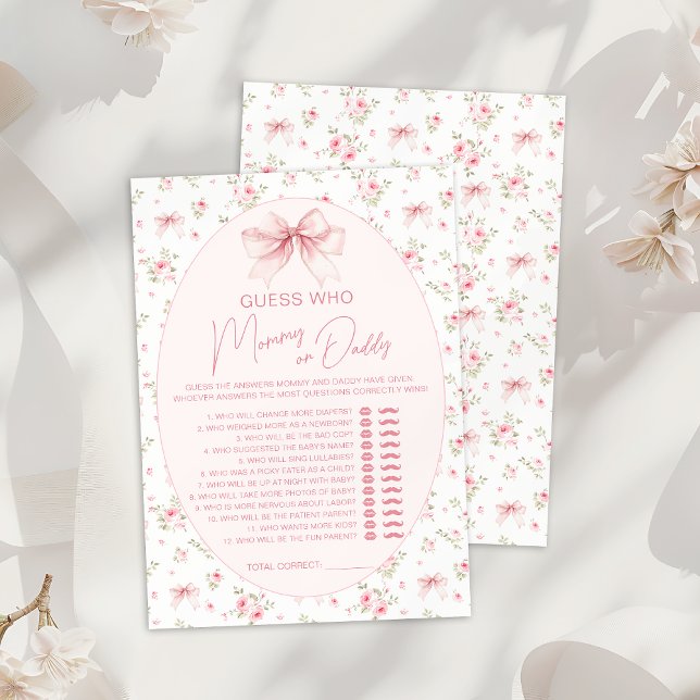 Mamma för rosa Chic Blommigt eller babystödraster  Inbjudningar (Skapare uppladdad)
