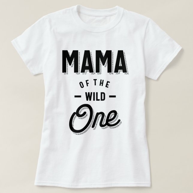 Mamma för Vild 1 Boho Feather 1:a födelsedagspam T Shirt (Design framsida)
