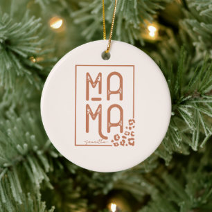 Mamma för vintage julgransprydnad keramik