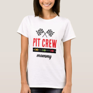 Mamma för vitpärmsbesättning i tävling t shirt