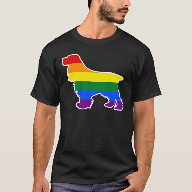 Mamma för vovve för regnbåge för Spaniel för T Shirt (Framsida)