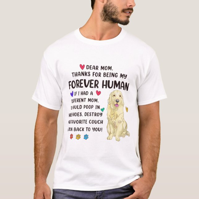 Mamma Forever Human Cream Golden Retriever Mor D T Shirt (Framsida)