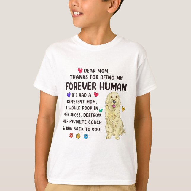 Mamma Forever Human Cream Golden Retriever Mor D T Shirt (Framsida)