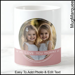 Mamma-foto med Anpassningsbar Text Dusty Ro C91 Ro Kaffemugg