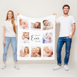 Mamma fotokollage vit Mors dag Fleecefilt