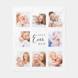 Mamma fotokollage vit Mors dag Fleecefilt