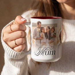 Mamma Fotosammanställning Glad Födelsedag Minnessa Två-Tonad Mugg