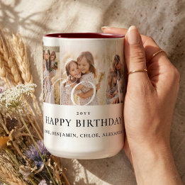 Mamma Fotosammanställning Lycklig Födelsedag Minne Två-Tonad Mugg
