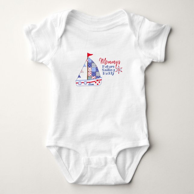 Mamma Framtida segling Buddy T Shirt (Framsida)