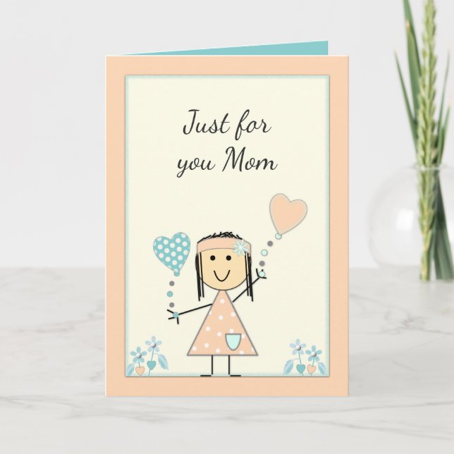 Mamma från den lilla flickfödelsedagen hälsning kort (Framsida)