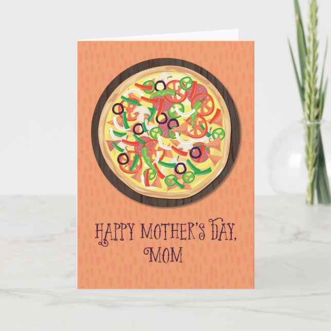 Mamma från Tween eller Tonåring Pizza Mors dag Kort (Framsida)