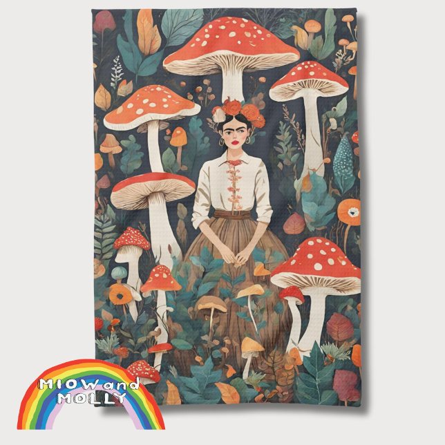 Mamma Frida Mushroom Forest foraging jul Kökshandduk (Skapare uppladdad)