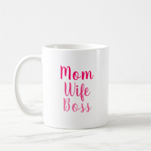 Mamma fru chef rosa, skript av vit anpassningsbar kaffemugg