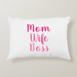 Mamma fru chef rosa, vit anpassningsbar, söt prydnadskudde