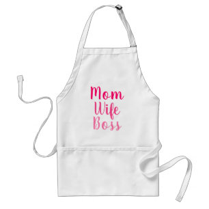 Mamma fru chef shock rosa snyggt-skript modern söt förkläde
