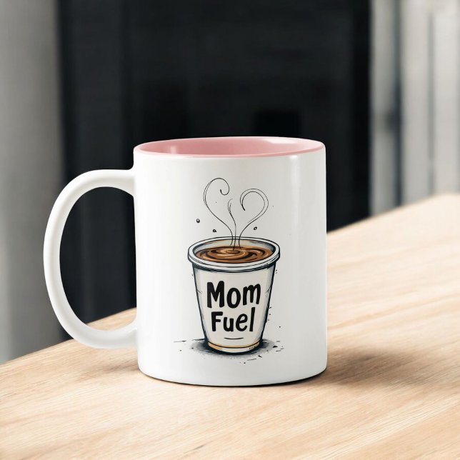 Mamma Fuel | Funny Coffee Älskare Mamma Gift | Två-Tonad Mugg (Skapare uppladdad)
