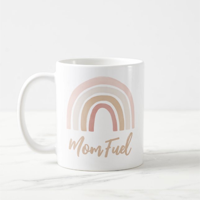 Mamma Fuel Rosa Boho Rainbow Mors dag Kaffemugg (Vänster)