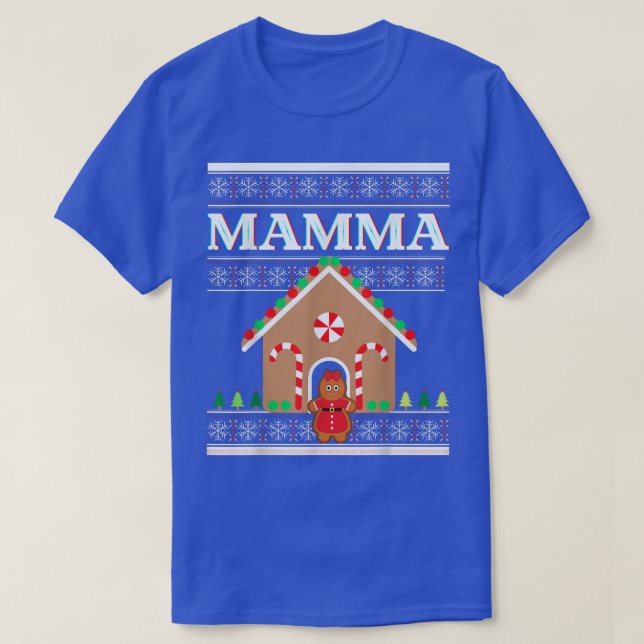 Mamma Funny jul Ugly Sweater Gingerbröd Xma T Shirt (Design framsida)