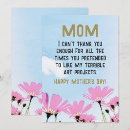 Mamma Funny Quote Humor Flowers Blommigt Mors dag Julkort