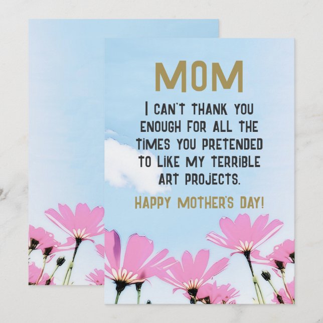 Mamma Funny Quote Humor Flowers Blommigt Mors dag Julkort (Fram/baksida)