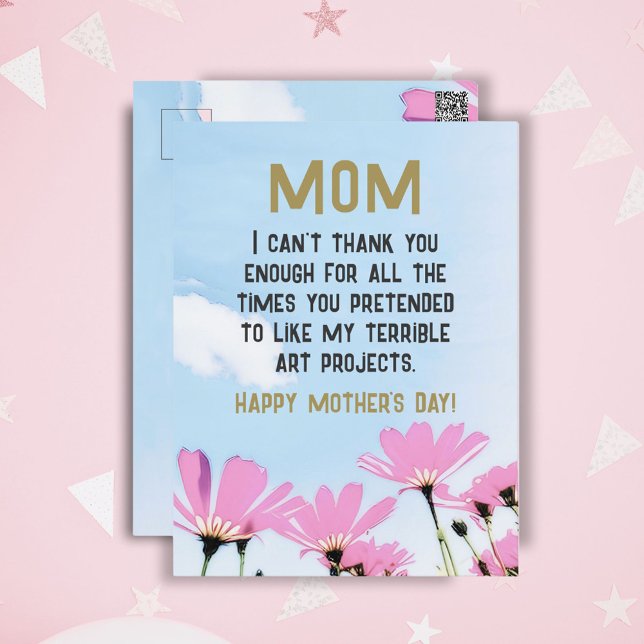 Mamma Funny Quote Humor Flowers Blommigt Mors dag Vykort (Skapare uppladdad)