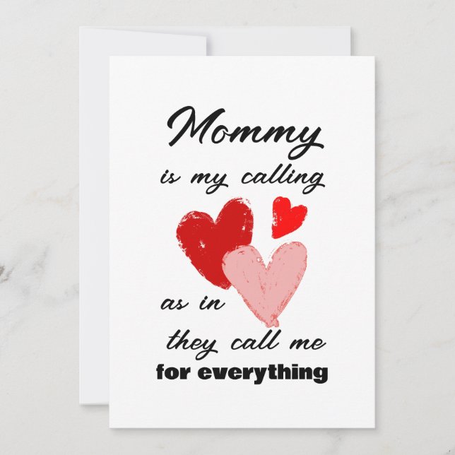 Mamma Funny Quote Red Rosa HearCard Inbjudningar (Framsida)