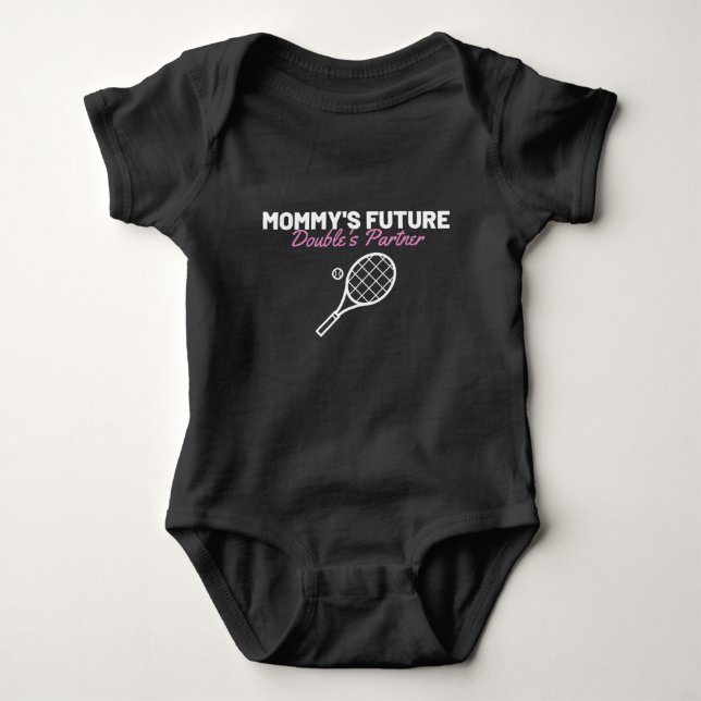 Mamma Future Dubblas Partner Tennis Quote Say T Shirt (Framsida)