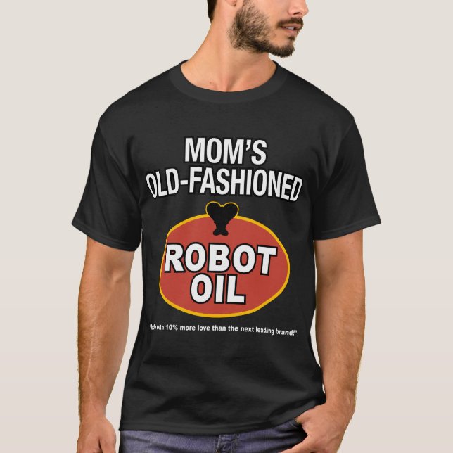 mamma gammalmodig robotolja t shirt (Framsida)