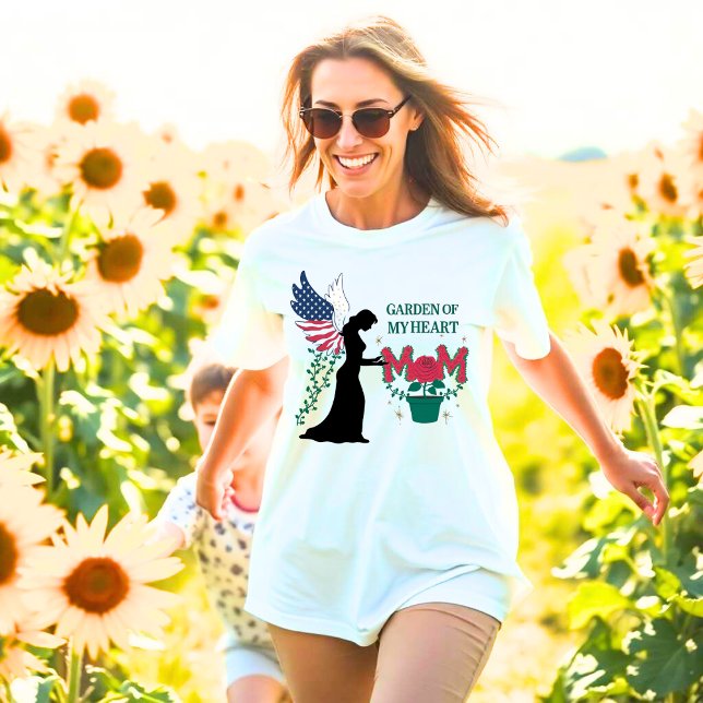 Mamma - Garden of My Heart Blommigt Angel Design T Shirt (Skapare uppladdad)