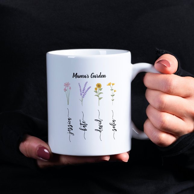 Mamma Garden Personlig Kids Nmae Mors dag Kaffemugg (Skapare uppladdad)