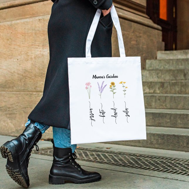 Mamma Garden Personlig Kids Nmae Mors dag Tygkasse (Skapare uppladdad)