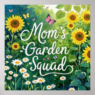 Mamma Garden Squad_Sunblommans Daises Butterflies Poster