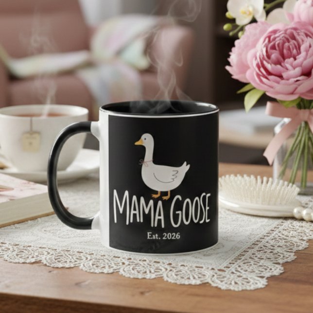 Mamma Gås Minimalistisk Söt Gås Moderskap Mugg (Skapare uppladdad)