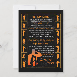 Mamma-gåvor Brev till min Mamma-Kärlek från Son Inbjudningar