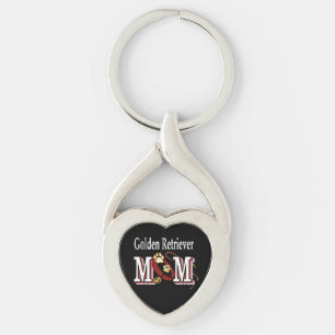 Mamma-gåvor från Golden Retriever Twisted Heart Silverfärgad Nyckelring