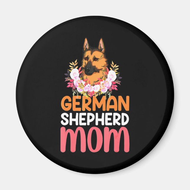 Mamma German shepard Shepherd Hund Magnet (Framsidan)