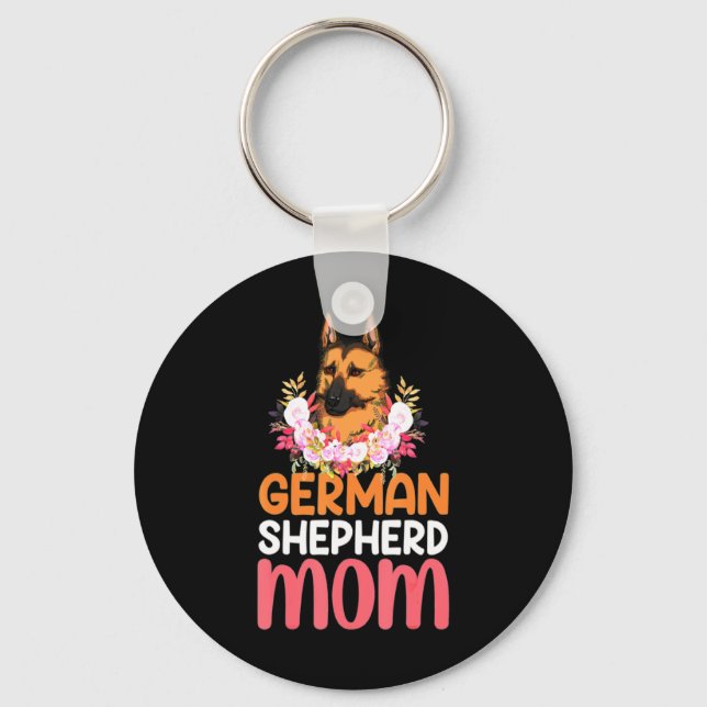 Mamma German shepard Shepherd Hund Nyckelring (Framsida)