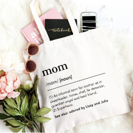 Mamma Gift Anpassningsbar Definition Modern Funny Tygkasse