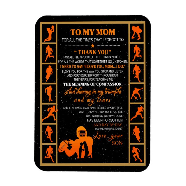 Mamma Gift | Brev till min Mamma Kärlek från er so Magnet (Vertikal)