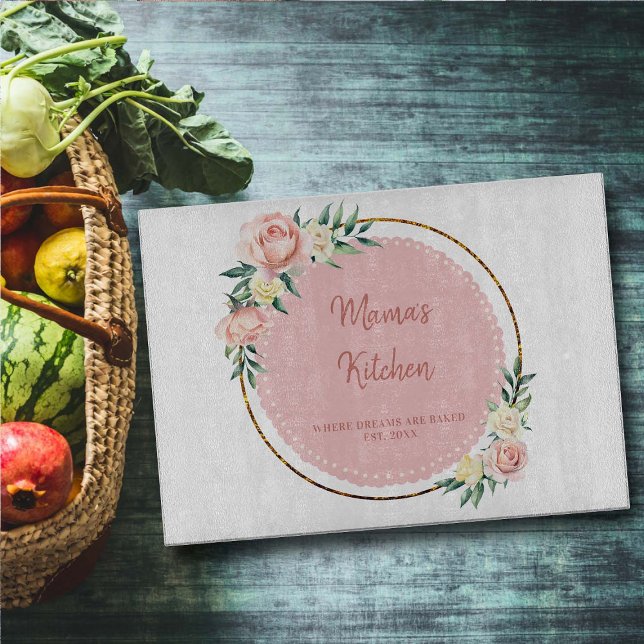 Mamma Gift Rosa Guld Grönt Blommigt Utandning  Ro (mom gift gold floral wreath pink blush roses botanical eucalyptus thanksgiving christmas birthday )