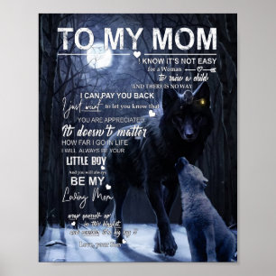 Mamma Gifts Brev till min Mamma Kärlek från min Poster