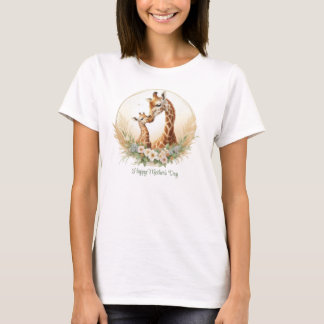 Mamma giraffe med baby safari pampas Mors dag T Shirt