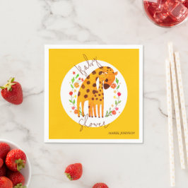 Mamma Giraffe och Calf Baby Shower Pappersservett