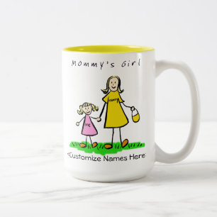 Mamma Girl - Blond Mor & Dotter Anpassningsbar Mug Två-Tonad Mugg