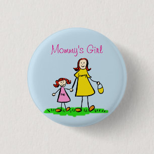 Mamma Girl Family Art Anpassningsbar Pendant Butto Knapp