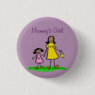 Mamma Girl Family Art Anpassningsbar Pendant Butto Knapp
